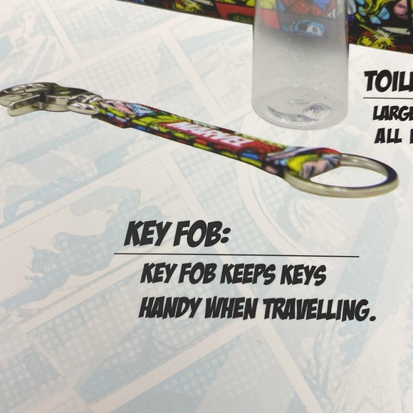 Marvel wallet, key fob, toiletry kit & travel bottle set NEW! 4 set - Picture 7 of 16